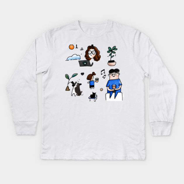 Sunshine with family and pets Kids Long Sleeve T-Shirt by SR8891