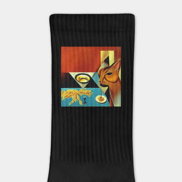 cat eating spaghetti by SR8891