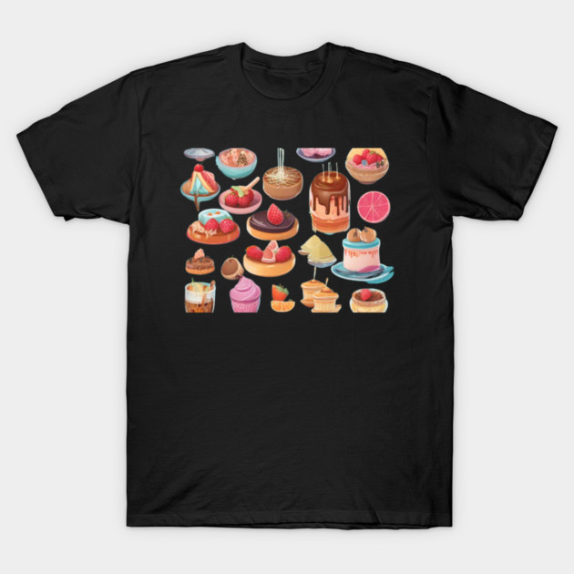 Popular Food through Colorful T-Shirt by SR8891