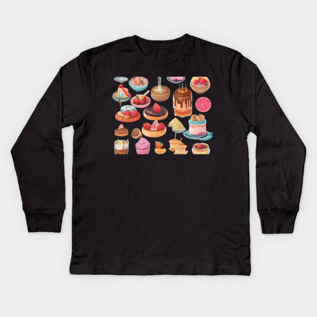 Popular Food through Colorful Kids Long Sleeve T-Shirt by SR8891