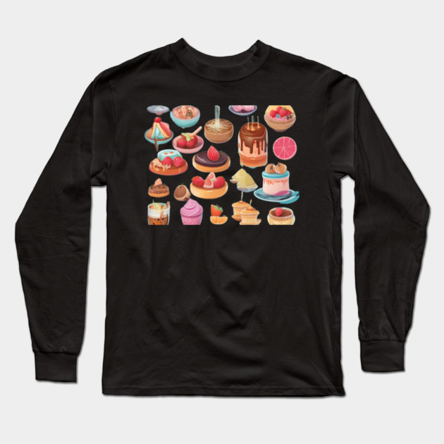 Popular Food through Colorful Long Sleeve T-Shirt by SR8891