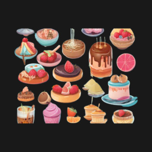 Popular Food through Colorful T-Shirt