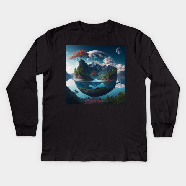 Exploring Our Beautiful World where are you Kids Long Sleeve T-Shirt by SR8891