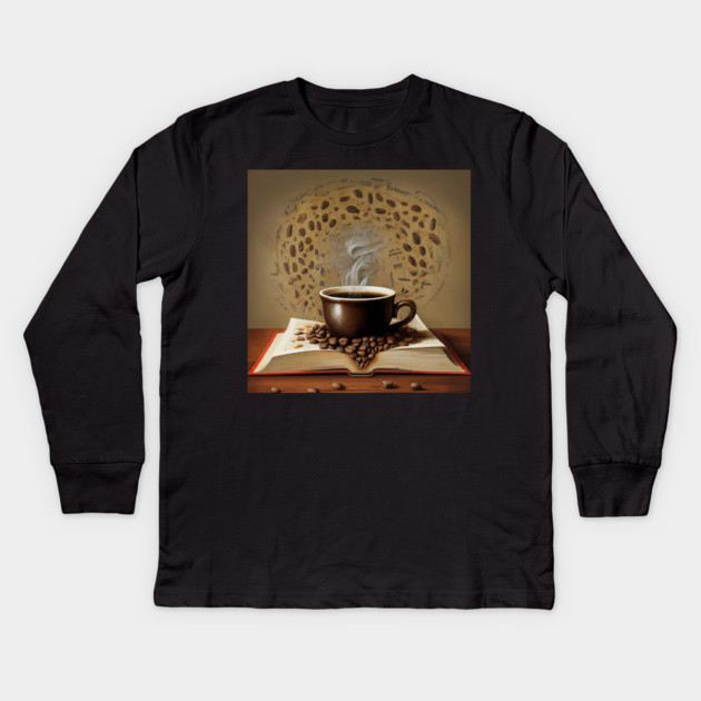 Cultivating Calm with Coffee & Books Kids Long Sleeve T-Shirt by SR8891