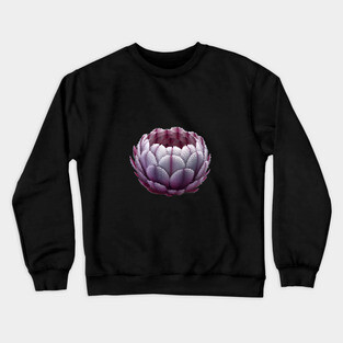 Purple Artichoke with Water Droplets on its Petals, Highlighting the Natural Beauty and Intricate Details of the Vegetable Crewneck Sweatshirt