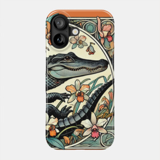 Alligator in Bloom Phone Case