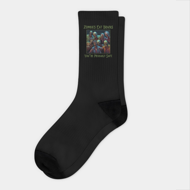 Funny Sarcastic Halloween Zombie Socks by QuirkyQuest Creations