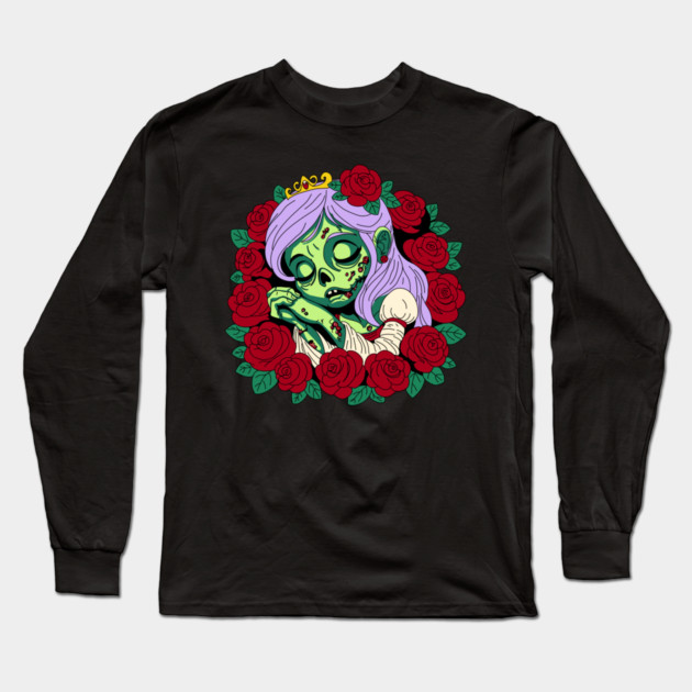 Zombie Sleeping Beauty Long Sleeve T-Shirt by H. R. Sinclair