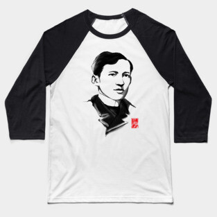 Sumi-e Series - Pinoy Hero - Jose Rizal Baseball T-Shirt