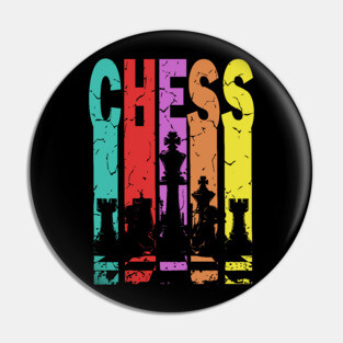 Chess - The Game of Strategy & Tactics - Retro Typographic Design Pin