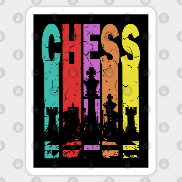 Chess - The Game of Strategy & Tactics - Retro Typographic Design Sticker by TuncGK
