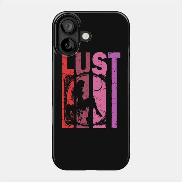 Lust - Desire, Fancy & Love - Retro Typographic Design Phone Case by TuncGK