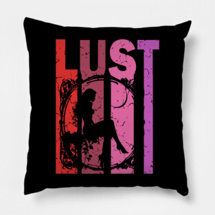Lust - Desire, Fancy & Love - Retro Typographic Design Pillow