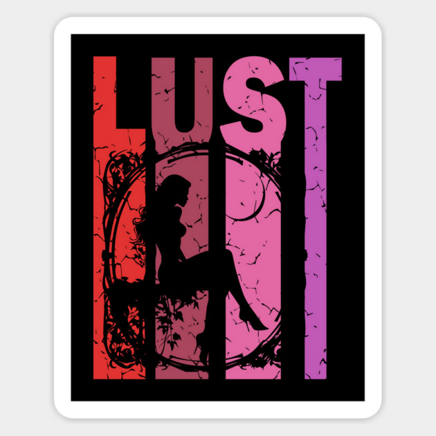 Lust - Desire, Fancy & Love - Retro Typographic Design Magnet by TuncGK