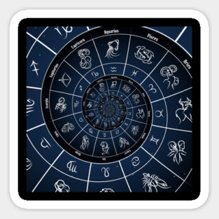 Dark Blue Astrological Zodiac Sticker