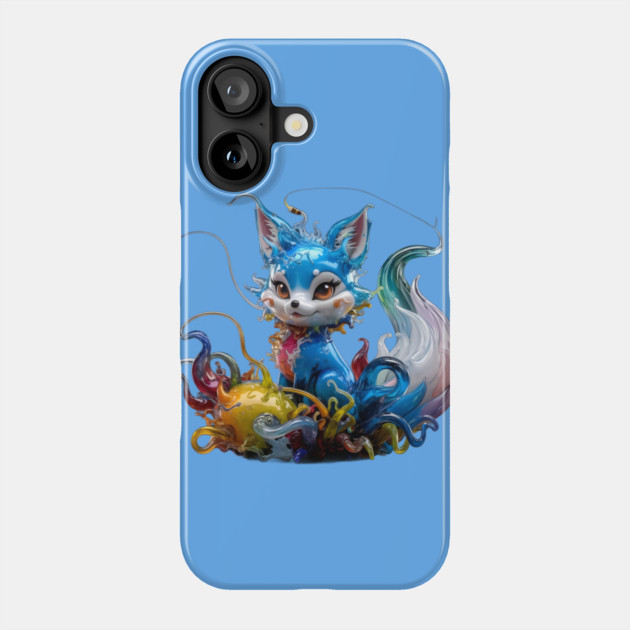 Colorful Creature Resembling a Fox, with Large Eyes and Ears, and a Body that Appears Phone Case by animegirlnft
