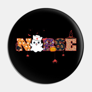 Halloween Nurse Ghost Pin