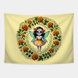 Sugar skull Fairy Tapestry