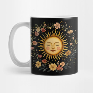 Zodiac Sun Resting in its Floral Wreath Mug