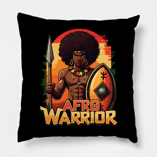 Afro Warrior Pillow by UrbanLifeApparel