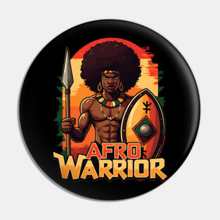 Afro Warrior Pin