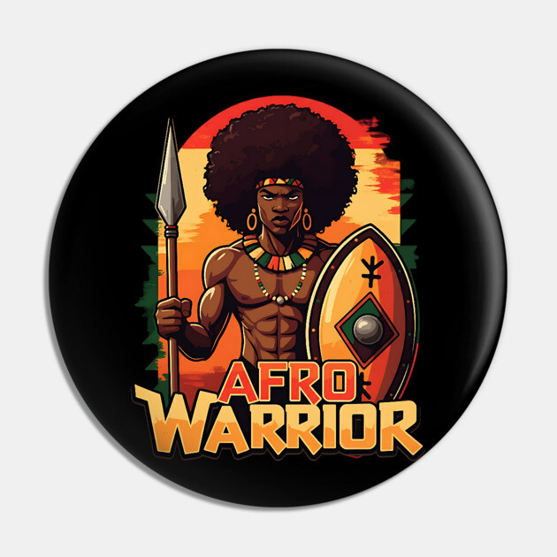 Afro Warrior Pin by UrbanLifeApparel