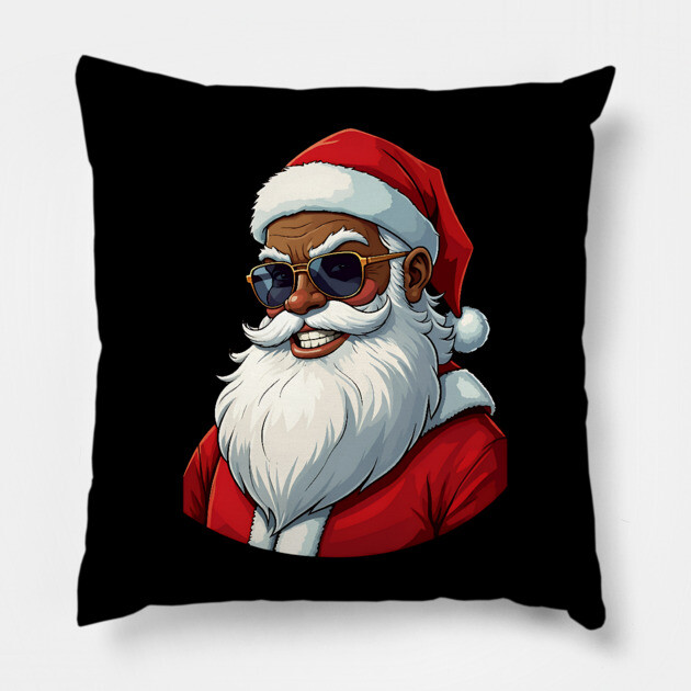 Black Santa Pillow by UrbanLifeApparel