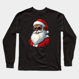 Black Santa Long Sleeve T-Shirt
