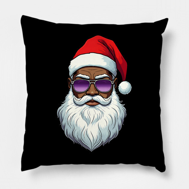 Cool Black Santa Pillow by UrbanLifeApparel