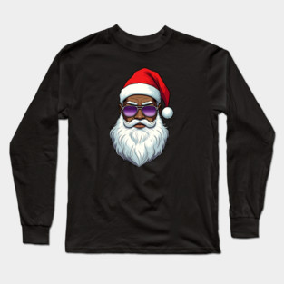 Cool Black Santa Long Sleeve T-Shirt