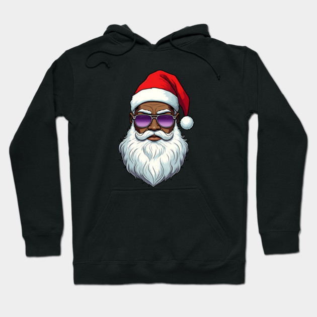 Cool Black Santa Hoodie by UrbanLifeApparel
