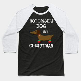 Dachshund Wiener Dog Christmas Design Baseball T-Shirt