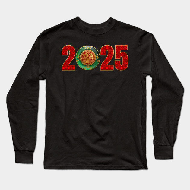 2025 Jade Chinese New Year of the Snake Long Sleeve T-Shirt by HolidayBug