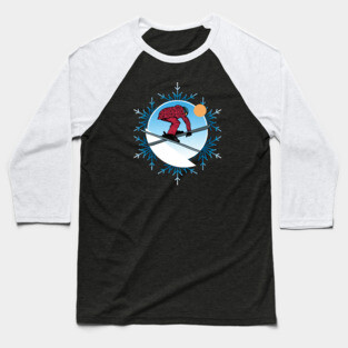 Skiing Baseball T-Shirt