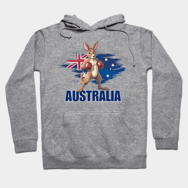 Boxing Kangaroo Australia Hoodie by Timeless Chaos