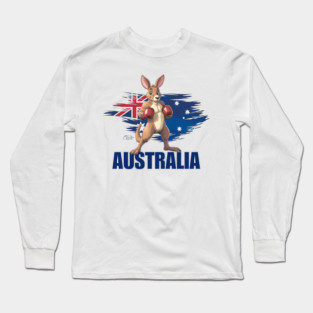 Boxing Kangaroo Australia Long Sleeve T-Shirt