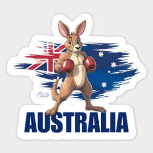 Boxing Kangaroo Australia Sticker