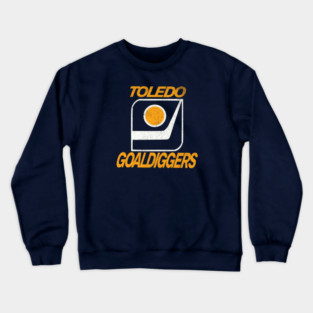 Defunct Hockey Team Toledo Goaldiggers Hockey Crewneck Sweatshirt