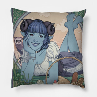 Jester Art Nouveau Pillow