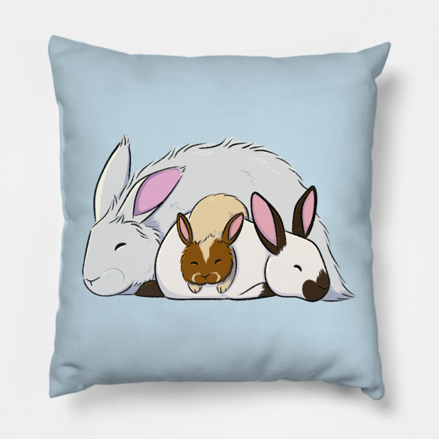 Bunny Pile Pillow by DeguArts