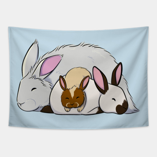 Bunny Pile Tapestry by DeguArts