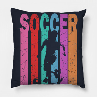 Soccer - Football - Retro Typographic Design Pillow