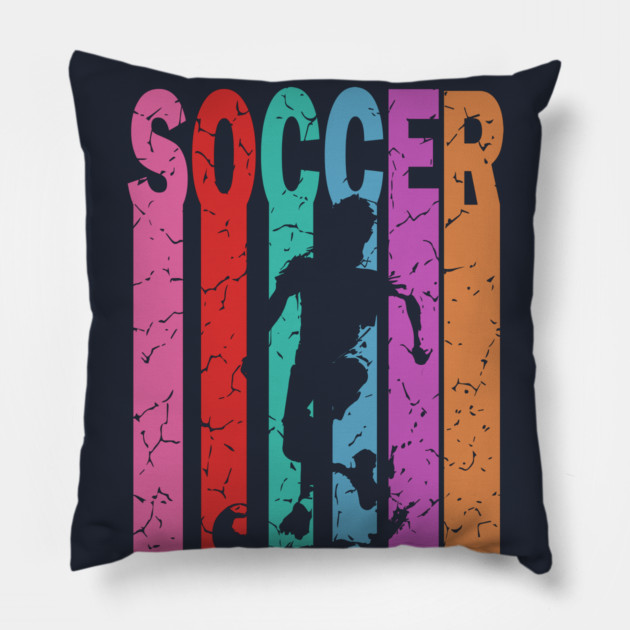 Soccer - Football - Retro Typographic Design Pillow by TuncGK