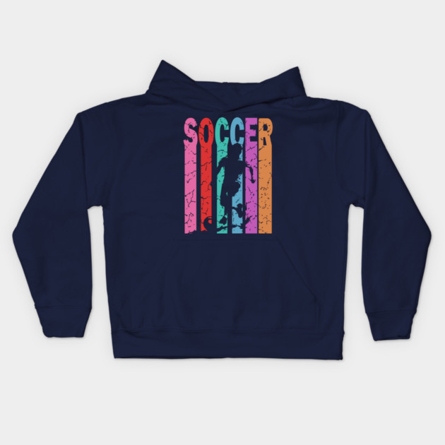 Soccer - Football - Retro Typographic Design Kids Hoodie by TuncGK