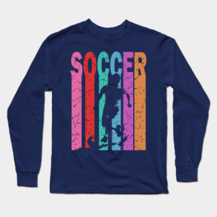 Soccer - Football - Retro Typographic Design Long Sleeve T-Shirt