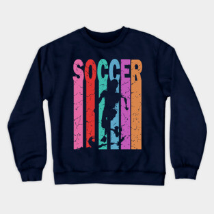Soccer - Football - Retro Typographic Design Crewneck Sweatshirt