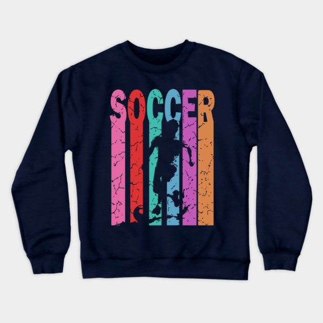 Soccer - Football - Retro Typographic Design Crewneck Sweatshirt by TuncGK