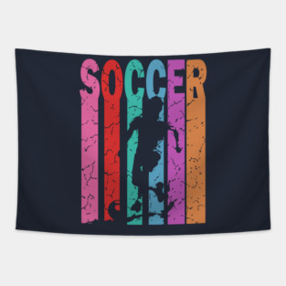 Soccer - Football - Retro Typographic Design Tapestry