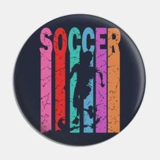 Soccer - Football - Retro Typographic Design Pin