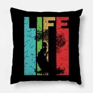 Life - Miracle Everywhere All the Time - Retro Typographic Design Pillow